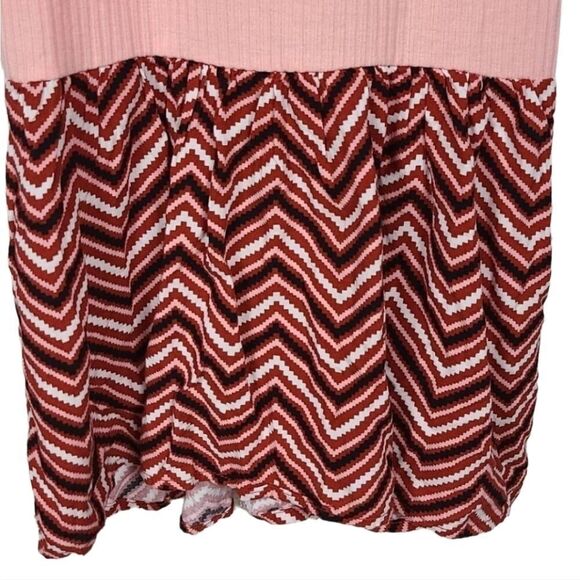 Candie's XS Pink Ribbed Knit Mini Dress High Neck Sleeveless Casual Mixed Media - Picture 5 of 9